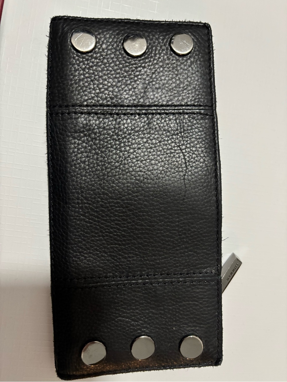 Hammitt north 110 wallet black leather gunmetal hardware wallet - Picture 2 of 5
